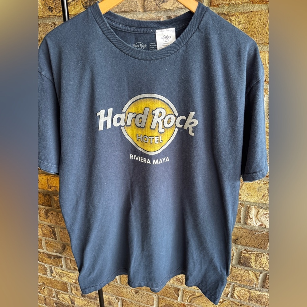 Hard Rock Hotel Riviera Maya T-Shirt Navy Blue Graphic Logo Tee Men’s Size L - Picture 3 of 8